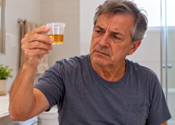 Urina muito amarela acompanhada de cansaço e sede pode indicar desidratação, especialmente quando a quantidade de urina diminui.