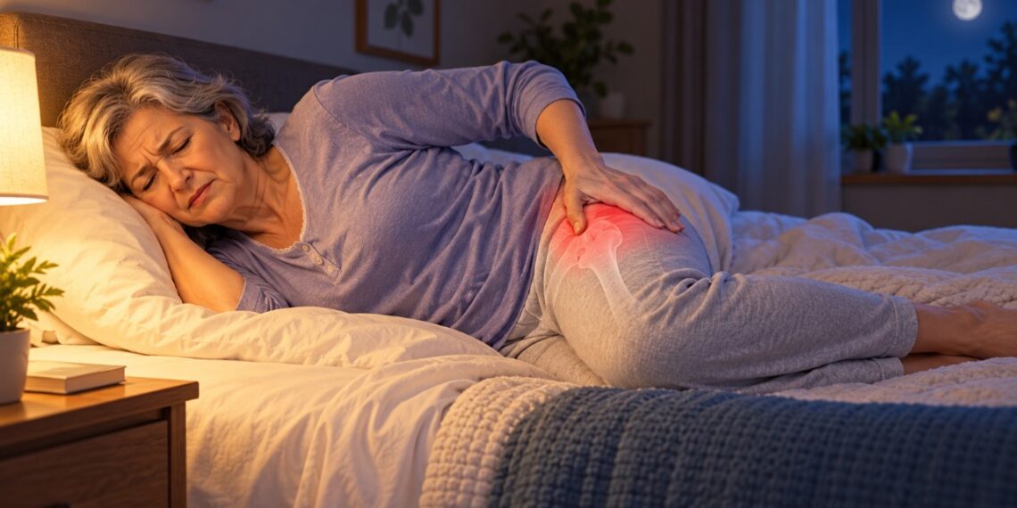 Dor no quadril ao dormir de lado pode ocorrer pela pressão do corpo sobre tendões e bursas sensíveis na região lateral da articulação.