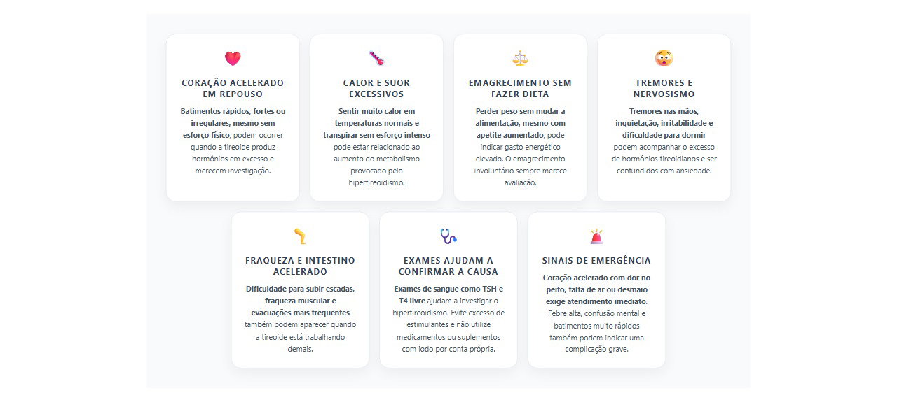 7 sinais de que a tireoide pode estar acelerada e quando procurar ajuda