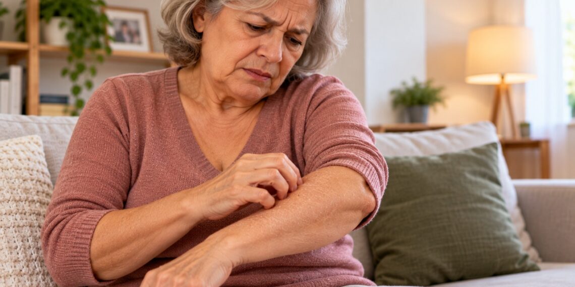 Coceira pelo corpo sem manchas aparentes pode estar relacionada ao ressecamento da pele, especialmente em pessoas mais velhas.
