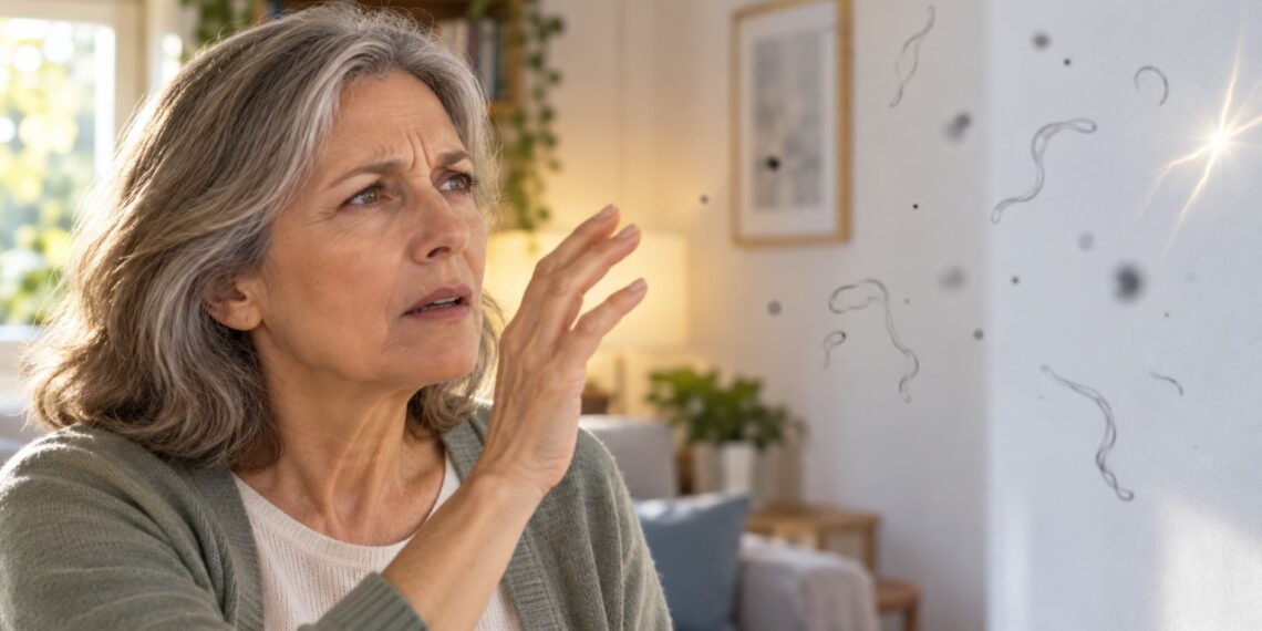 Pontos pretos que aparecem repentinamente na visão, especialmente com flashes luminosos, podem indicar problemas na retina.