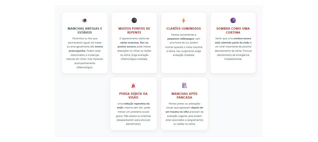 Pontos pretos na visão: 6 sinais que ajudam a identificar uma emergência ocular