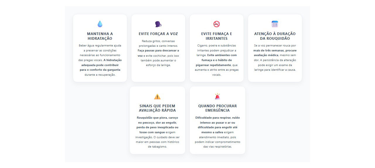 Voz rouca que não melhora: 6 cuidados e sinais de alerta que merecem atenção