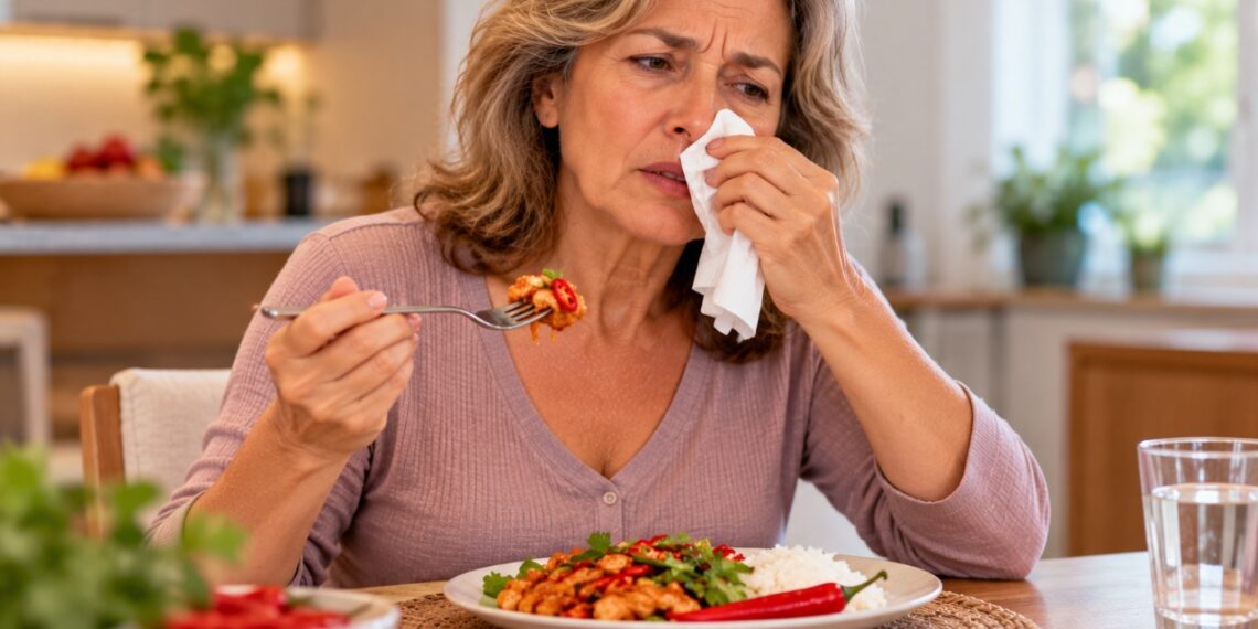 O nariz escorrendo ao comer pimenta pode ser um sinal de rinite gustativa, uma reação que geralmente não envolve alergia.