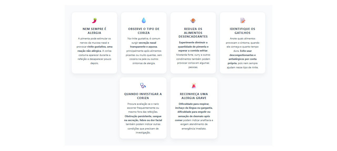 Nariz escorrendo ao comer pimenta: 6 sinais e cuidados para diferenciar rinite de alergia
