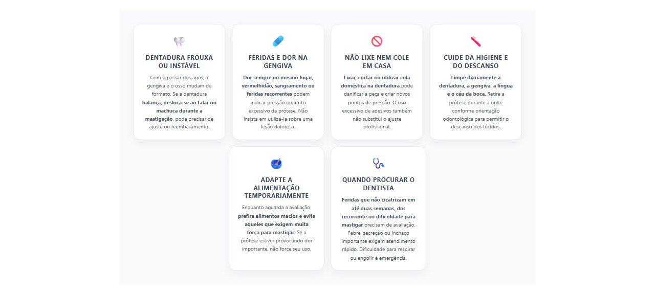 Dentadura machucando a gengiva: 6 sinais e cuidados que indicam a necessidade de ajuste
