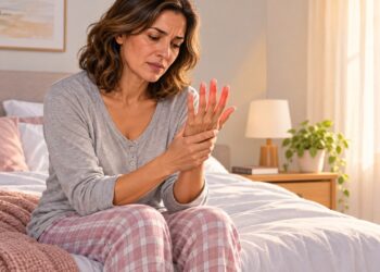 Acordar com as mãos dormentes pode estar relacionado à compressão de nervos durante o sono.