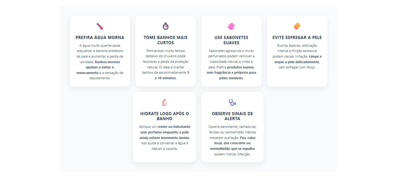 6 cuidados para evitar a coceira e o ressecamento da pele após o banho