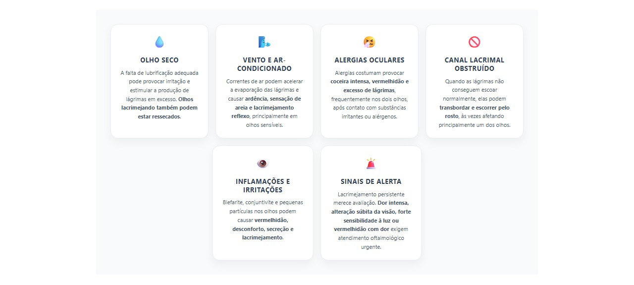 6 causas dos olhos lacrimejando sem parar e os sinais de alerta