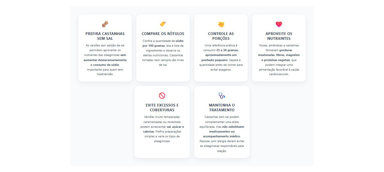 6 dicas para escolher castanhas saudáveis e controlar o consumo de sal na pressão alta