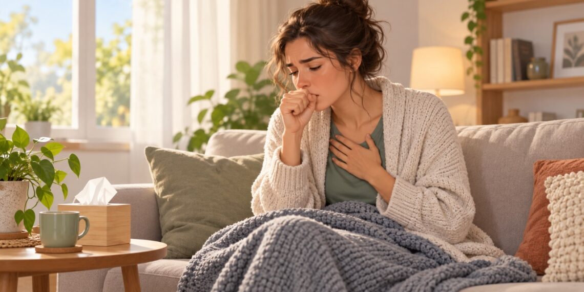 A tosse pode continuar por algumas semanas após a gripe devido à sensibilidade das vias respiratórias.