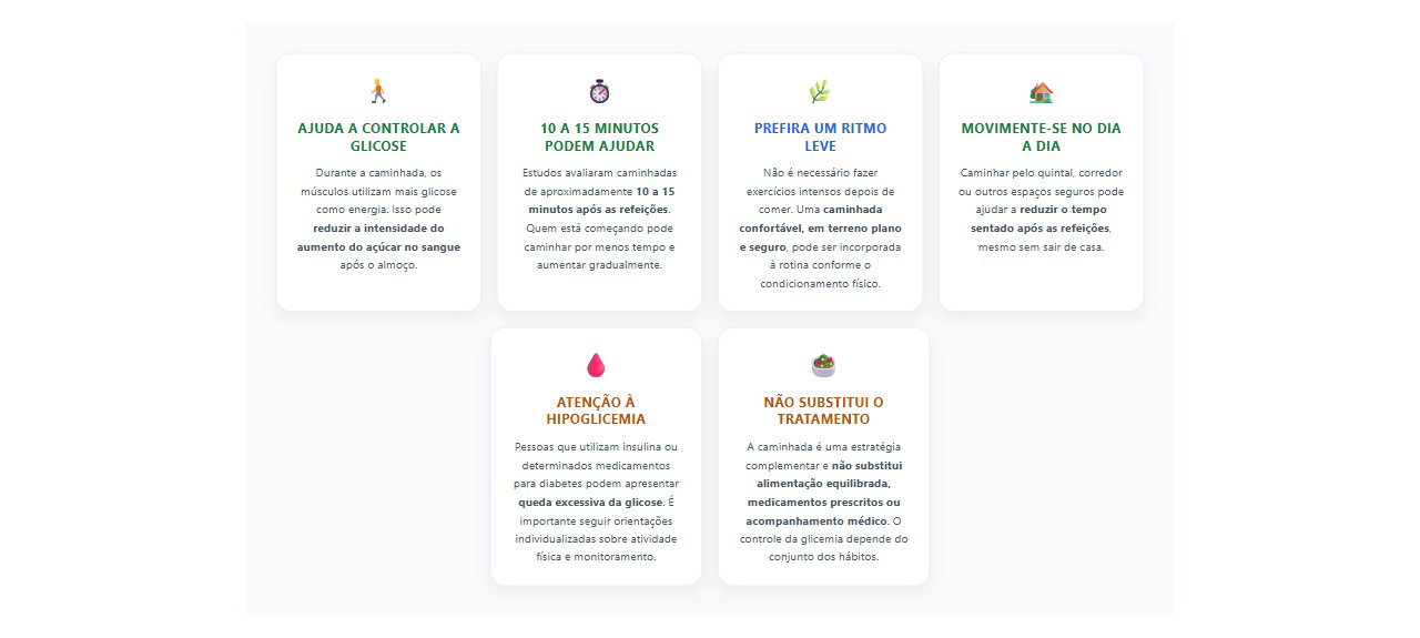 Caminhada após o almoço: 6 benefícios e cuidados para controlar o açúcar no sangue