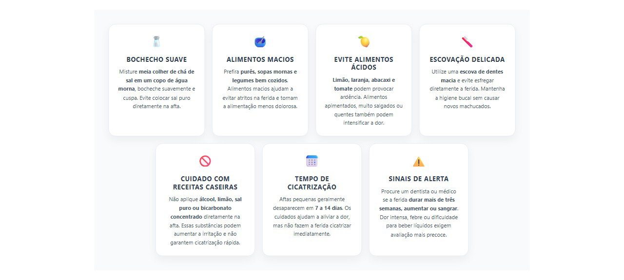 O que ajuda a aliviar a afta e o que pode piorar a dor