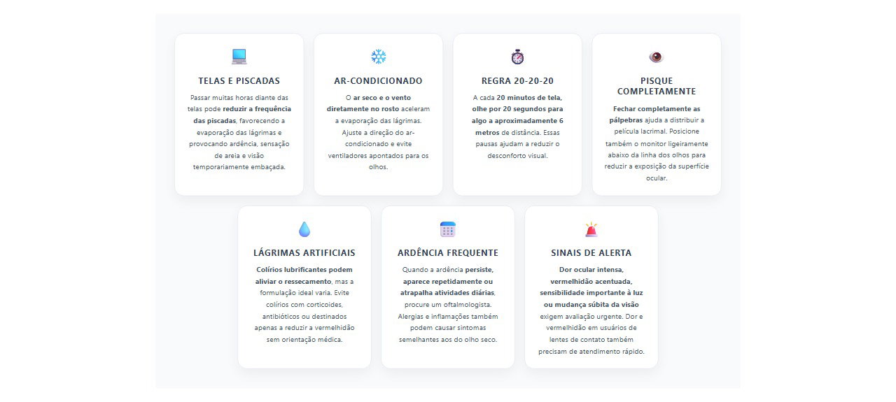 Olhos ardendo no fim do dia: 7 cuidados para aliviar o ressecamento e reconhecer sinais de alerta