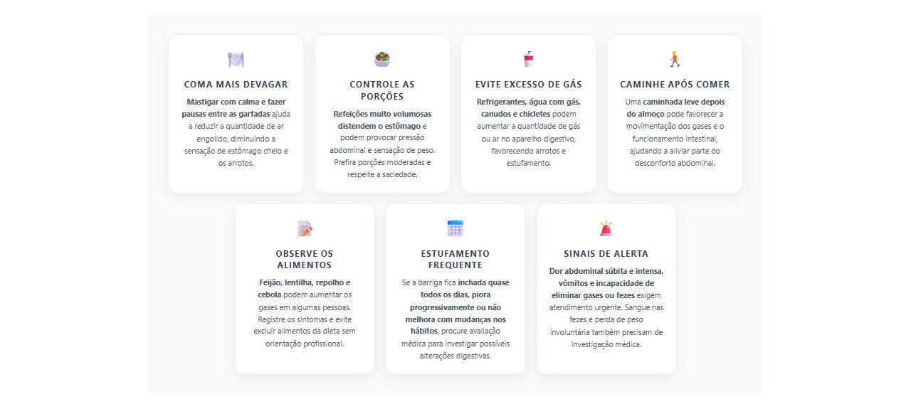 Barriga estufada depois do almoço: 7 cuidados para reduzir os gases e reconhecer sinais de alerta
