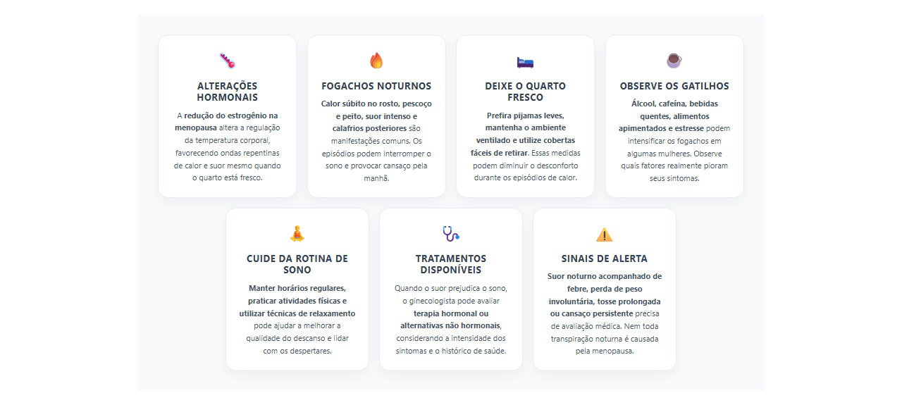 Suor noturno na menopausa: 7 causas e cuidados para aliviar os fogachos e dormir melhor