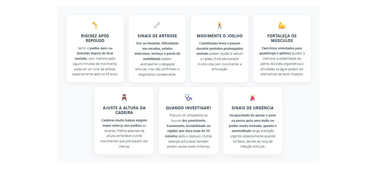 Dor no joelho ao levantar da cadeira: 7 sinais e cuidados para aliviar a rigidez articular