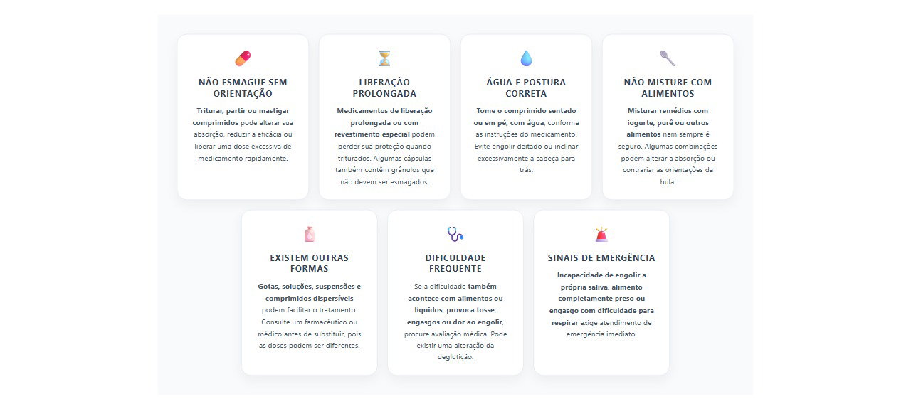 Dificuldade para engolir comprimidos: 7 cuidados para tomar remédios com segurança