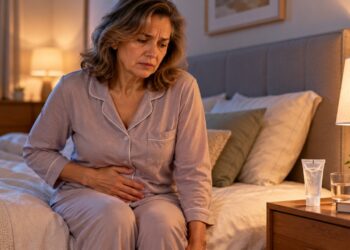 A redução da lubrificação vaginal após a menopausa pode provocar dor e ardência durante as relações sexuais.