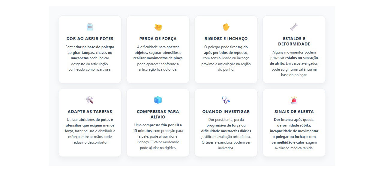 Dor na base do polegar: 8 sinais e cuidados que ajudam na rizartrose