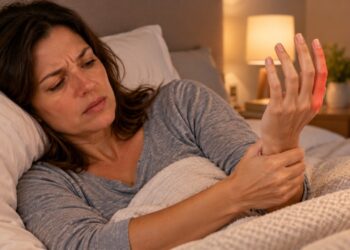 O formigamento no dedo mínimo e no anelar durante a noite pode estar relacionado à compressão do nervo ulnar no cotovelo.