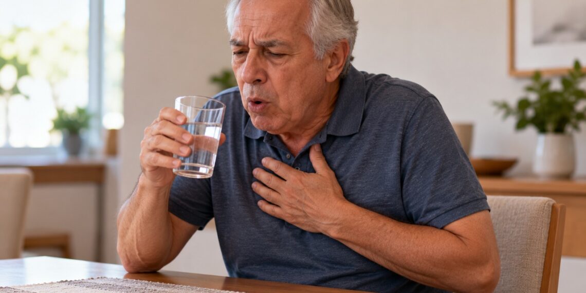 Engasgar com água frequentemente pode indicar disfagia, uma alteração da deglutição que merece avaliação médica.