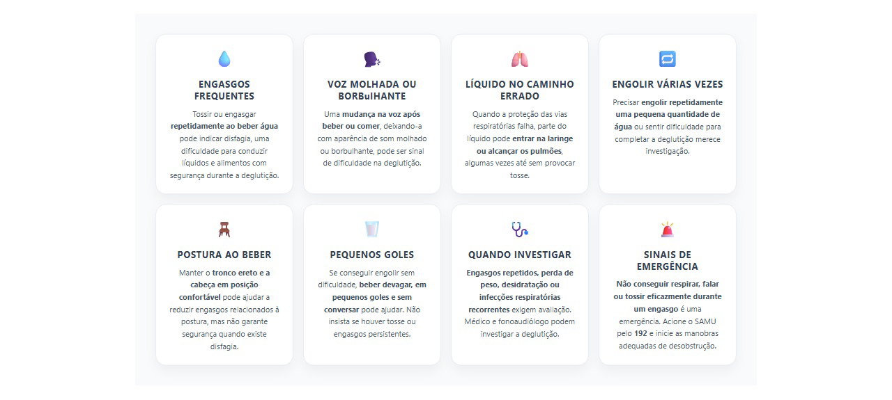 Engasgar com água frequentemente: 8 sinais de disfagia e cuidados importantes
