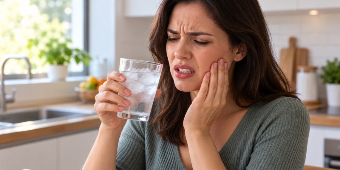 A dor nos dentes ao beber água gelada pode indicar sensibilidade dental causada por desgaste do esmalte, retração gengival ou cáries.
