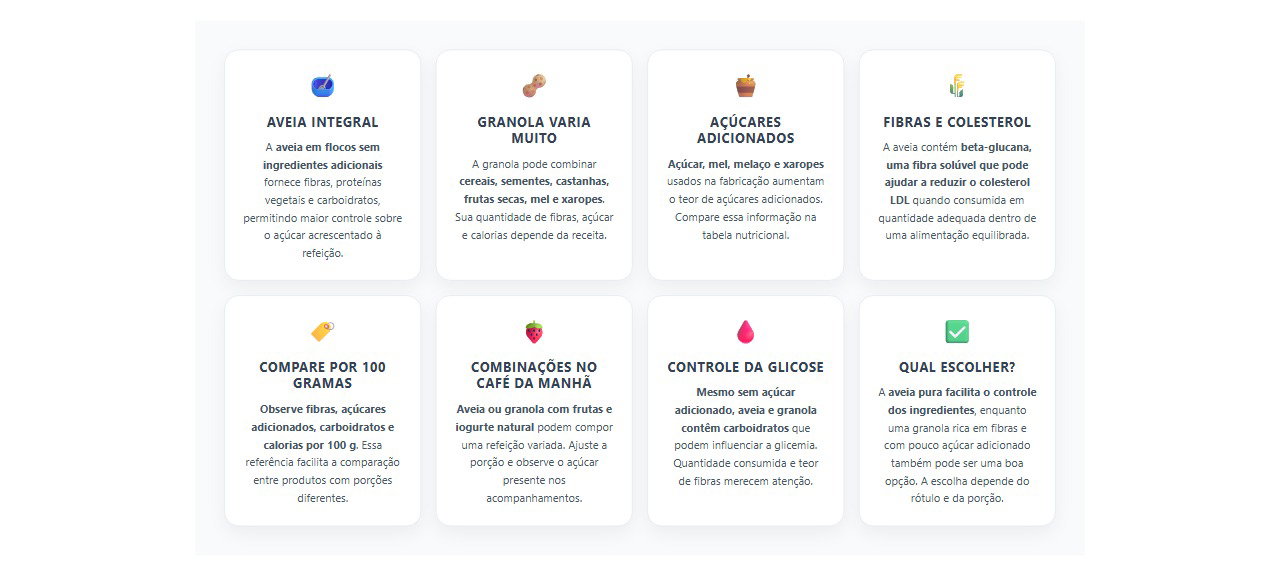 Aveia ou granola: 8 diferenças nutricionais para escolher a melhor opção no café da manhã