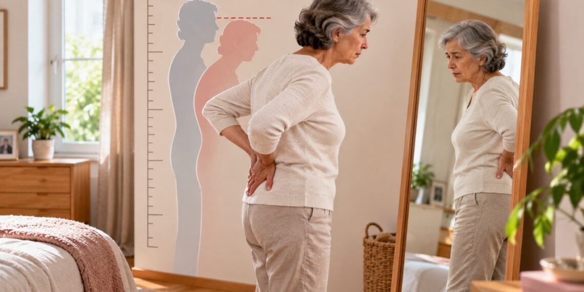 A perda de altura após os 50 anos pode estar relacionada a alterações da coluna e, em alguns casos, à osteoporose e a fraturas vertebrais.
