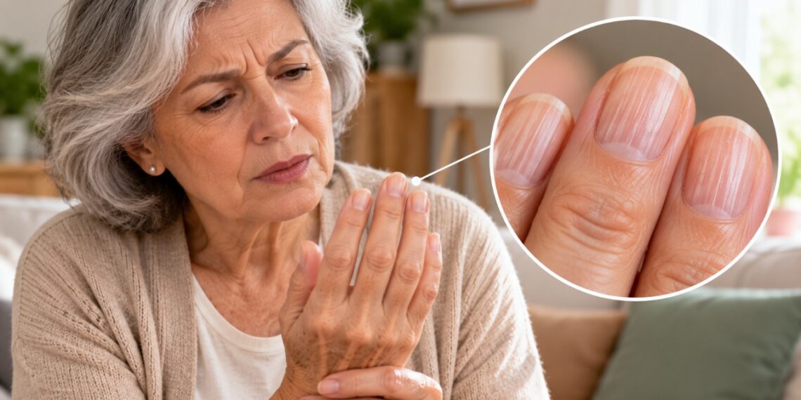 As linhas verticais nas unhas podem se tornar mais evidentes com o envelhecimento e geralmente representam uma alteração benigna.