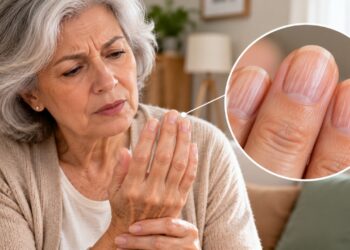 As linhas verticais nas unhas podem se tornar mais evidentes com o envelhecimento e geralmente representam uma alteração benigna.
