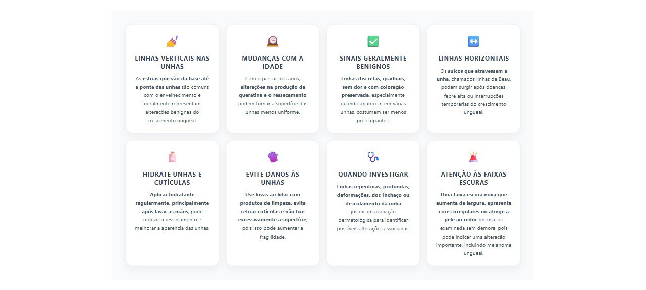 Linhas verticais nas unhas: 8 características, cuidados e sinais que merecem atenção