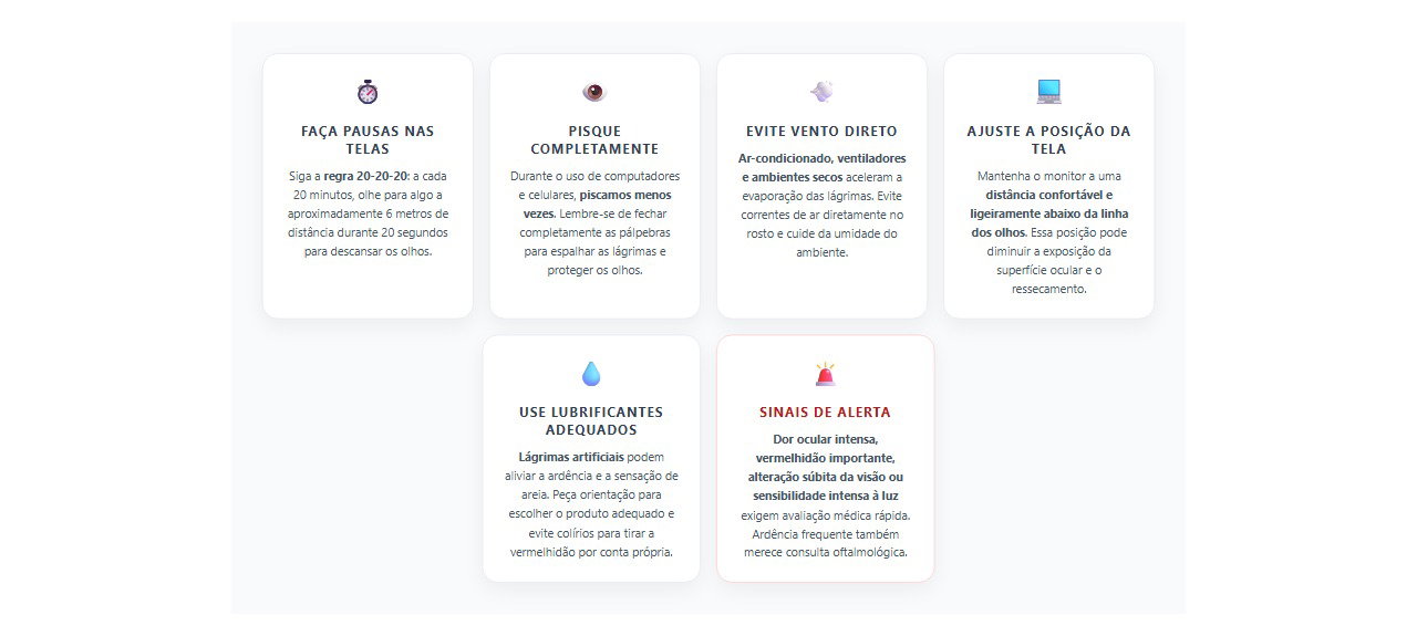 Olhos secos no fim do dia: 6 cuidados para aliviar a ardência e a irritação