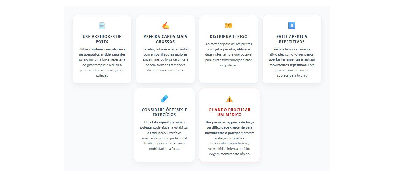Dor na base do polegar: 6 cuidados para aliviar a dor e proteger a articulação