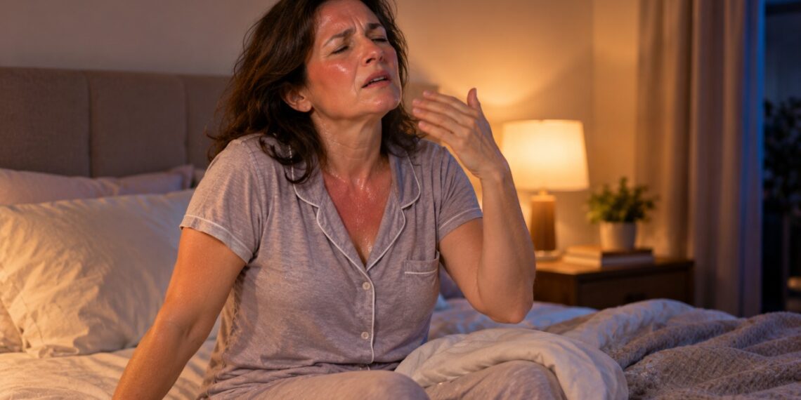 As ondas de calor da menopausa podem provocar vermelhidão no rosto, suor intenso e despertares durante a noite.