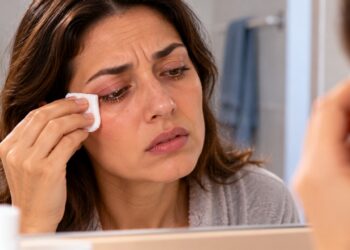 As crostas nos cílios ao acordar podem estar relacionadas à blefarite, uma inflamação que afeta as bordas das pálpebras.