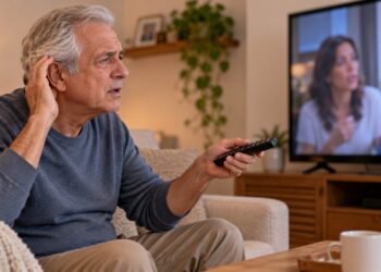 A necessidade de aumentar frequentemente o volume da televisão pode ser um dos primeiros sinais de perda auditiva.