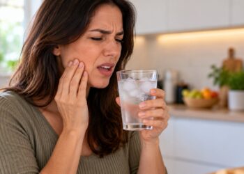 A dor rápida ao beber água gelada pode indicar sensibilidade dentária, especialmente quando o esmalte está desgastado ou a dentina fica exposta.