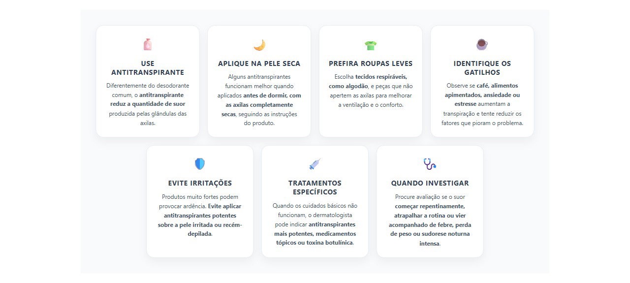 O que ajuda a controlar o suor excessivo nas axilas