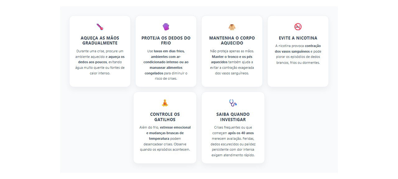 Dedos brancos no frio e vermelhos ao aquecer: 6 cuidados que ajudam