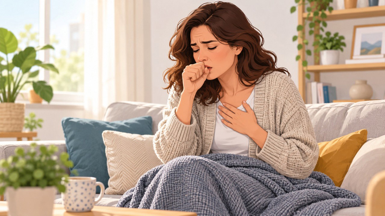 A inflamação residual dos brônquios pode manter a tosse mesmo depois que os outros sintomas da gripe desaparecem.