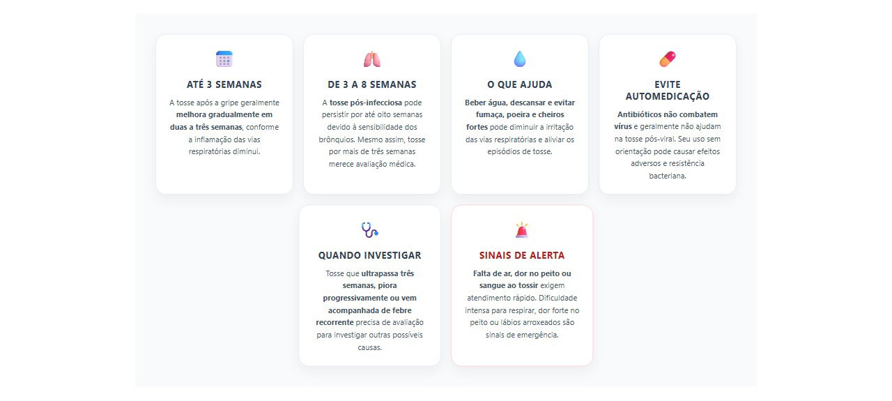 Tosse depois da gripe: quanto tempo é normal e quando se preocupar