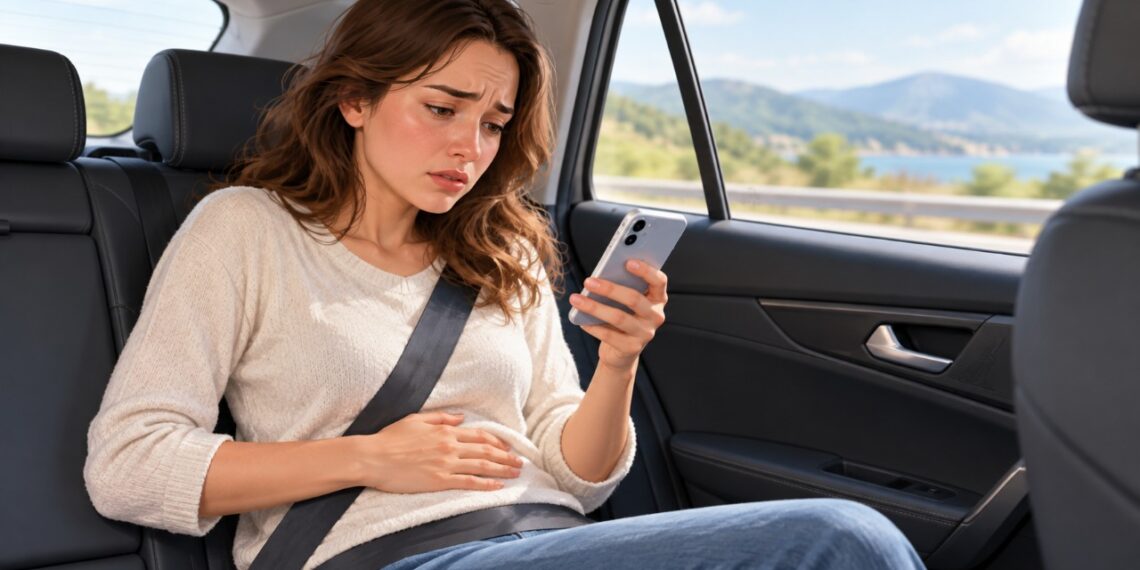 Olhar para o celular durante viagens de carro pode aumentar o enjoo devido ao conflito entre a visão e a percepção do movimento.