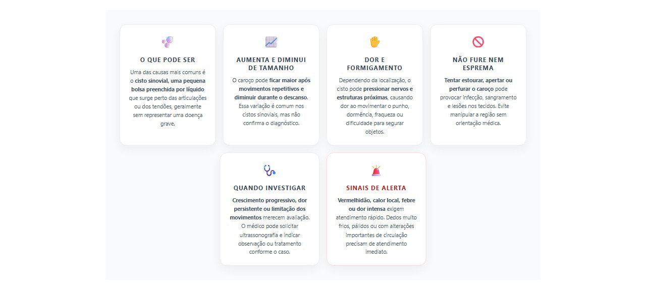 Caroço no pulso: 6 sinais e cuidados para identificar quando pode ser um cisto sinovial