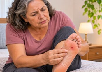 Pequenas feridas nos pés de pessoas com diabetes precisam de atenção, mesmo quando não provocam dor.