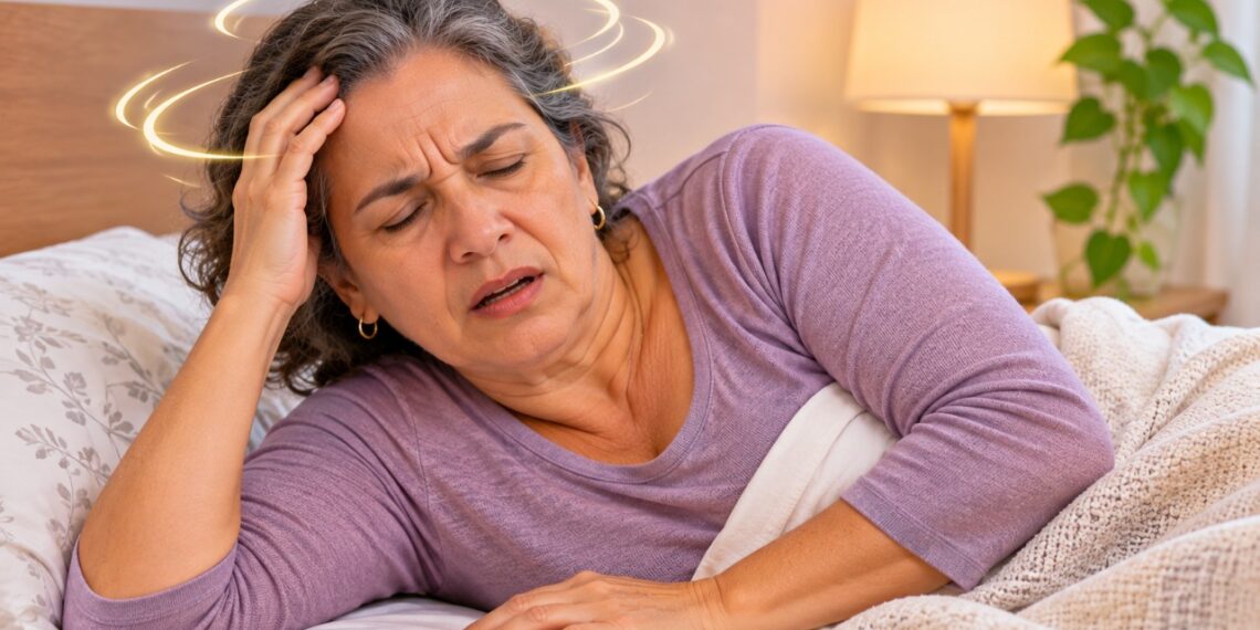 A tontura ao virar na cama pode provocar a sensação de que o quarto está girando, mesmo com a pessoa deitada.