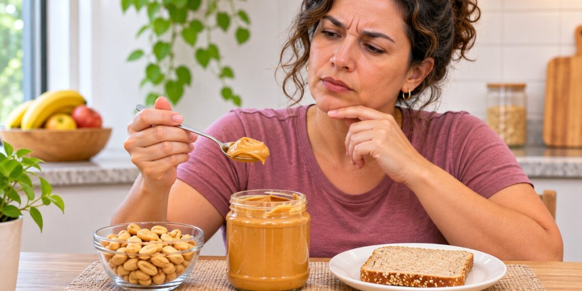 Amendoim e pasta de amendoim oferecem nutrientes semelhantes, mas os ingredientes e o tamanho das porções fazem diferença.