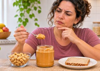 Amendoim e pasta de amendoim oferecem nutrientes semelhantes, mas os ingredientes e o tamanho das porções fazem diferença.