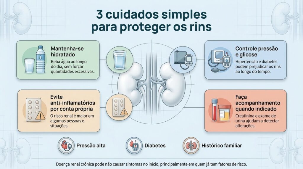Cuidar dos rins depende sobretudo de hábitos consistentes e do acompanhamento dos principais fatores de risco.